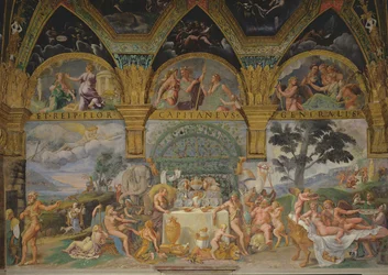 The Noble Banquet Celebrating the Marriage of Cupid and Psyche from the Sala di Amore e Psiche, 1527-31